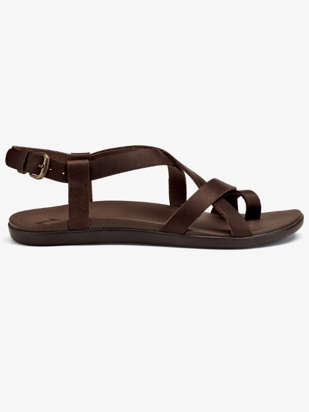 OluKai Upena Women’s Leather Sandals in Kona Brown